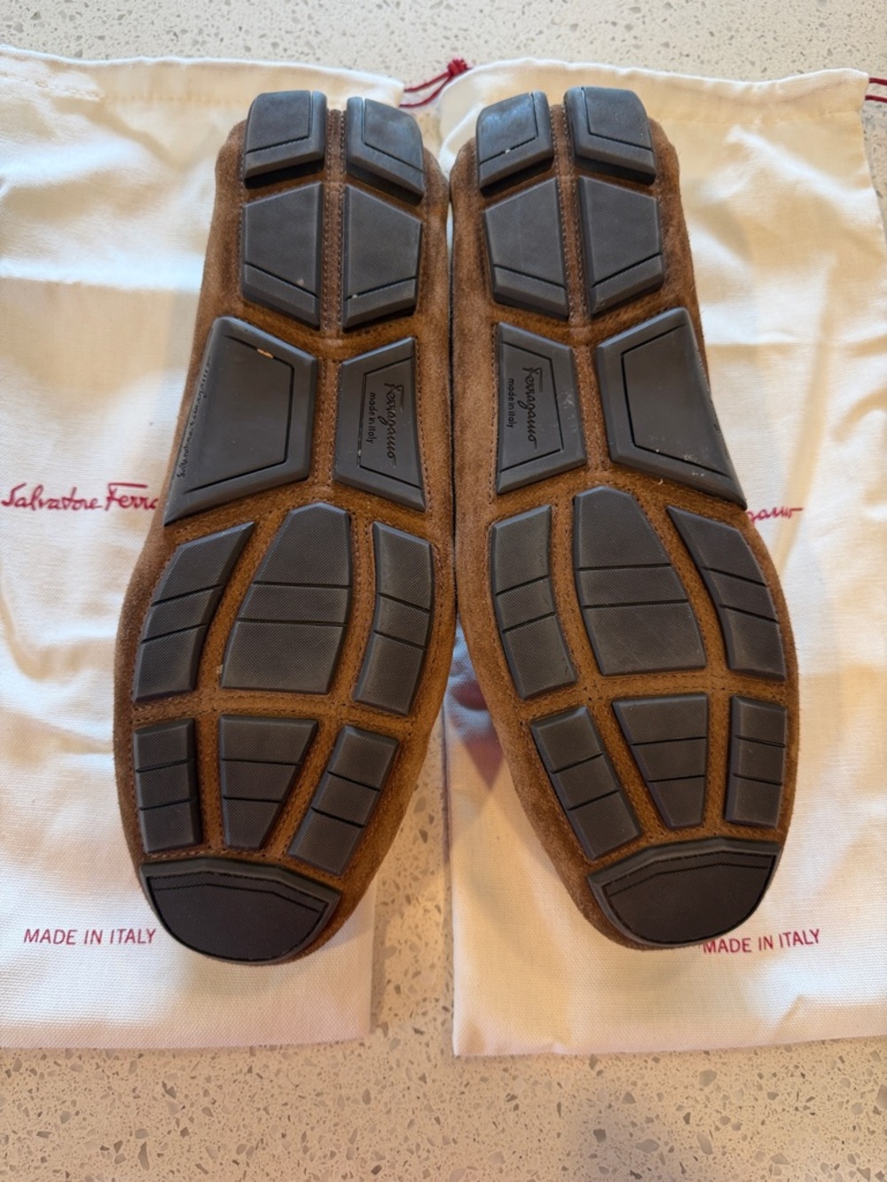 Salvatore Ferragamo Brown Suede Bit-Detail Slip-On Loafers - Picture 2 of 7